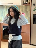 【110-160】ニットベスト インナー 女の子 トレンド レイヤード - 画像 (7)