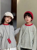 【90-140】長袖Tシャツ キッズ ボーダー柄 カジュアル 着せやすい - 画像 (3)