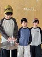【90-160】Tシャツ 長袖 配色 切り替え カジュアル 男の子