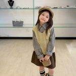 【100-170】ベスト 女の子 ニット シンプル 暖かい - 画像 (9)