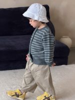【80-130】カーディガン ニット ストライプ 合わせやすい シンプル 男の子 - 画像 (5)