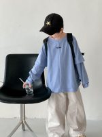 【90-160】Tシャツ フェイク 切り替え 長袖 合わせやすい 男の子 - 画像 (3)
