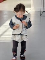 【73-110】ベスト トップス レギンス ニット ドット柄 女の子 - 画像 (3)