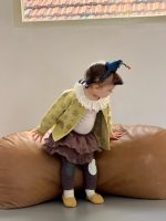 【73-110】カーディガン トップス ズボン ニット レースネック 女の子 - 画像 (3)