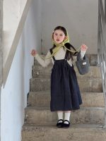 【100-160】ジャンパースカート インナー 女の子 おしゃれ 韓国風 やわらか - 画像 (3)