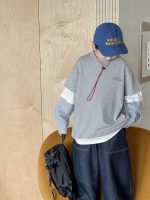 【90-160】Tシャツ フェイク 切り替え プリント ファッション 長袖 男の子 - 画像 (5)