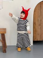 【73-110】二点セット パーカー+ズボン フード付き ストライブ 男の子 - 画像 (6)