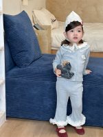 【73-110】二点セット カーディガン ズボン フリル シンプル カワイイ 女の子 - 画像 (4)