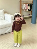 【73-120】トップスorパンツ 女の子 無地 7色選べる シンプル - 画像 (5)