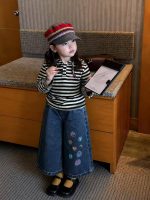 【80-140】パーカーorデニムパンツ 女の子 ボーダー柄 デイリーにぴったり - 画像 (3)
