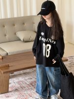 【100-150】Tシャツ プリント アルファベット 長袖 カジュアル - 画像 (4)