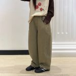 【100-170】パンツ 女の子 カジュアル 無地 ウォッシュド - 画像 (5)