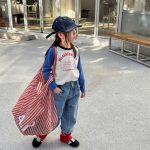 【80-130】長袖Tシャツ 女の子 ラグラン ファッション - 画像 (3)