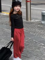 【90-150】ストレートパンツ 女の子 アルファベット ゆったり - 画像 (6)