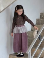 【100-160】インナーorパンツ 女の子 韓国風 花柄 チュール 切り替え - 画像 (6)