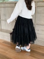 【90-160】スカート 女の子 ふんわり ガーリー チュール ミモレ丈 - 画像 (5)