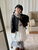 【100-150】ワンピース キャミソール 無地 ゆったり レース 女の子 - 画像 (4)