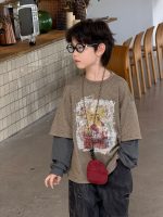 【90-160】パーカー フェイク 切り替え ラウンドネック 長袖 男の子 - 画像 (4)