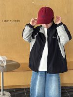 【90-160】アウター 配色 刺繍 長袖 ゆったり 男の子