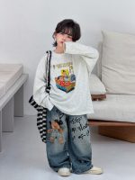 【100-150】Tシャツ ズボン プリント カジュアル クマちゃん付き 男の子 - 画像 (2)