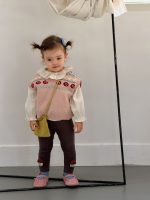 【73-110】ベスト トップス レギンス フリル 長袖 カワイイ 女の子 - 画像 (2)