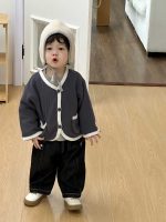 【73-110】アウター 長袖Tシャツ クマ柄 シンプル 合わせやすい 男の子