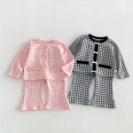【66-90】セットアップ ベビー レトロ チェック