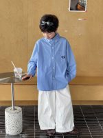 【90-160】シャツ 男の子 刺繍 シンプル 合わせやすい - 画像 (4)