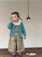 【73-110】カーディガン トップス ズボン ニット 花柄 女の子