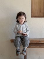【73-130】ベストorセットアップ 男の子 ボーダー柄 韓国風 - 画像 (4)