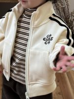 【73-110】アウター ファスナー フード付き ストライブ 男の子 - 画像 (8)