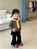 【73-120】長袖Tシャツorパンツ 女の子 ベルボトム 合わせやすい