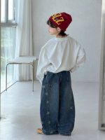 【100-150】Tシャツ ズボン プリント ゆったり デニム 合わせやすい 男の子 - 画像 (5)