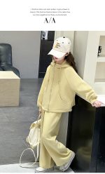 【120-170】セットアップ 女の子 ゆったり 無地パーカー&ワイドパンツ - 画像 (12)