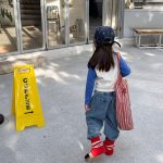 【80-130】長袖Tシャツ 女の子 ラグラン ファッション - 画像 (5)