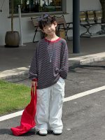 【90-160】ベストor長袖Tシャツorカーゴパンツ 男の子 韓国風 ボーダー柄 - 画像 (21)