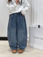 【100-170】パンツ 女の子 デニム カジュアル 合わせやすい - 画像 (4)
