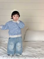 【73-110】カーディガン ズボン ニット デニム ストライブ 男の子 - 画像 (3)