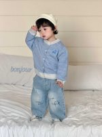 【73-110】カーディガン ズボン ニット デニム ストライブ 男の子 - 画像 (4)
