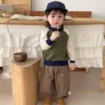 【73-120】長袖Tシャツorパンツ 男の子 配色切り替え ゆったり - 画像 (3)
