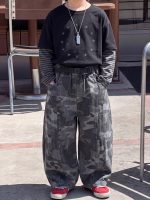 【90-160】ズボン カモフラージュ ゆったり かっこいい 合わせやすい 男の子 - 画像 (3)