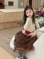 【100-170】長袖Tシャツ 女の子 フリル 無地 おしゃれ - 画像 (2)