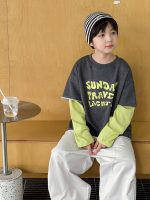 【90-160】Tシャツ フェイク 切り替え 長袖 配色 カジュアル 男の子 - 画像 (5)