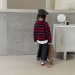 【80-130】セーター 女の子 ボーダー柄 カジュアル - 画像 (5)