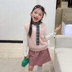 【100-170】ベスト 女の子 ニット シンプル 暖かい - 画像 (8)