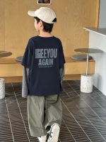 【90-160】長袖Tシャツ 男の子 レイヤード 英字 ファッション - 画像 (5)