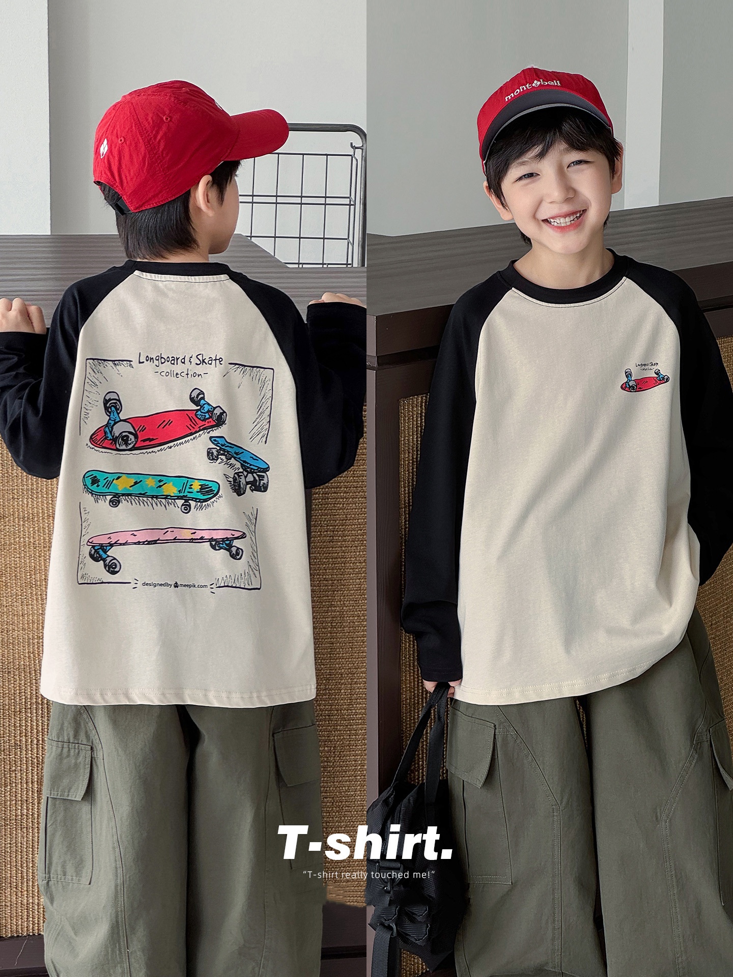 O1CN01Bq0KkA1P8A5gRtUGJ_3646241795-0-cib-2 【90-160】Tシャツ 配色 切り替え プリント 長袖 カジュアル 男の子 - 画像 (1)