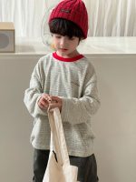 【90-140】長袖Tシャツ キッズ ボーダー柄 カジュアル 着せやすい - 画像 (8)
