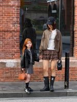 【90-150+ママサイズ】ライダースジャケット リンクコーデ 女の子 カジュアル フェイクレザー - 画像 (9)