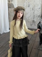 【100-170】長袖Tシャツ 女の子 フリル 無地 おしゃれ - 画像 (3)